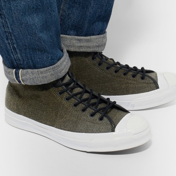 Converse Jack Purcell woolrich high top shoes Sz 9